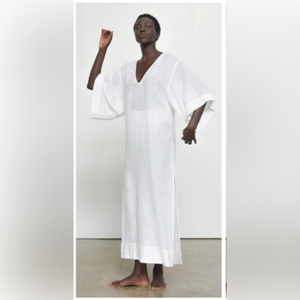 Mara Hoffman swim white maxi Paola cover up beach pool cruise size medium